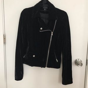 Black velvet moto jacket